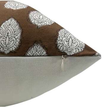 Fabritual Hand Block Print Cotton Throw Pillow Cover