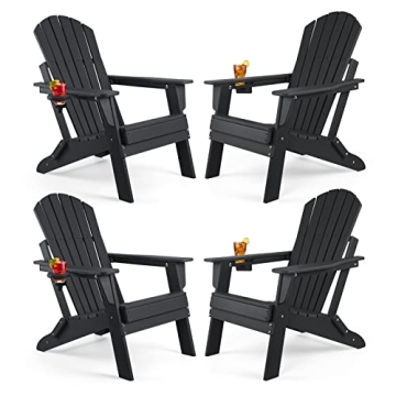 Stylish FUNBERRY Folding Adirondack Chairs Set of 4