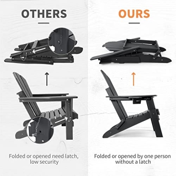 Stylish FUNBERRY Folding Adirondack Chairs Set of 4