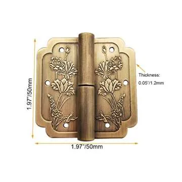 Tiazza Antique Brass Hinges for Vintage Furniture Projects