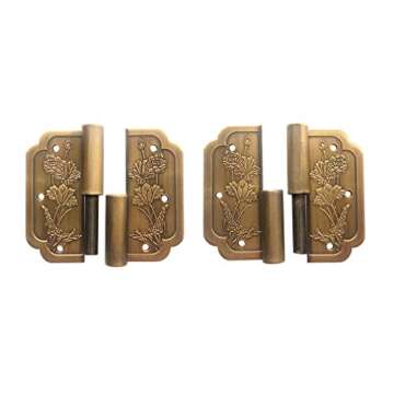 Tiazza Antique Brass Hinges for Vintage Furniture Projects