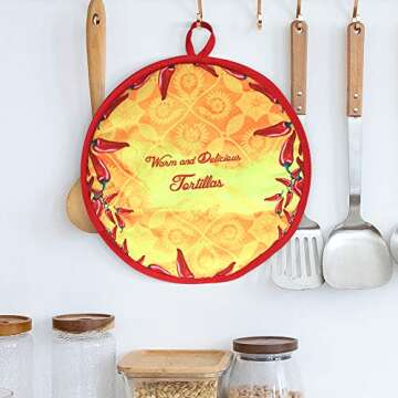 COAWG 12" Microwaveable Tortilla Warmer Taco Insulated Pouch Keeps Tortillas FRESH AND WARM FOR OVER 3 HOUR! Pizza, Corn & Flour Tortillas Keeps Warm for the Skillet, Pan, Night Special