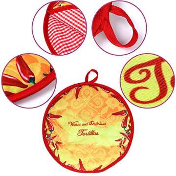 COAWG 12" Microwaveable Tortilla Warmer Taco Insulated Pouch Keeps Tortillas FRESH AND WARM FOR OVER 3 HOUR! Pizza, Corn & Flour Tortillas Keeps Warm for the Skillet, Pan, Night Special