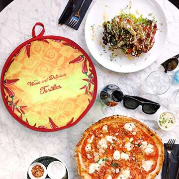 COAWG 12" Microwaveable Tortilla Warmer Taco Insulated Pouch Keeps Tortillas FRESH AND WARM FOR OVER 3 HOUR! Pizza, Corn & Flour Tortillas Keeps Warm for the Skillet, Pan, Night Special