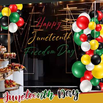 Deekin 130 Pcs Black History Month Balloons Party Decoration Juneteenth Day Garland Arch Patriotic L...