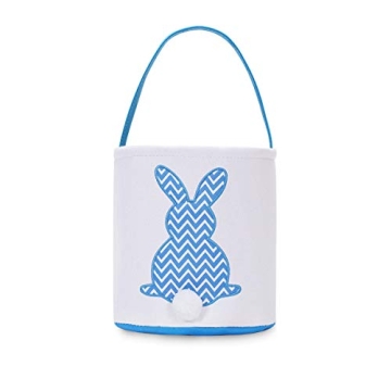 MONOBLANKS Easter Bunny Basket Bags, Rabbit Bucket Tote for Easter Egg Hunts Decorations Candy Gifts...