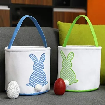 MONOBLANKS Easter Bunny Basket Bags for Egg Hunts and Gifts