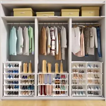 HOMICKER 32 Pairs Shoe Rack Organizer for Closets