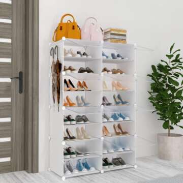 HOMICKER 32 Pairs Shoe Rack Organizer for Closets