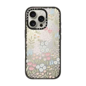 CASETiFY Impact Case for iPhone 16 Pro [Slim / 8.2 ft. 4X Military Grade Drop Protection/Wireless Charging Compatible] - Eleanor - Clear Black