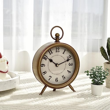 EMAX HOME Vintage Decorative Non-Ticking Table Clock