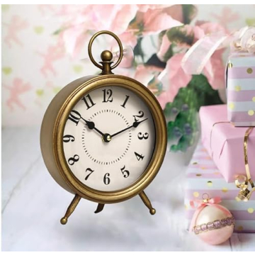 EMAX HOME Vintage Decorative Non-Ticking Table Clock