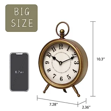 EMAX HOME Vintage Decorative Non-Ticking Table Clock