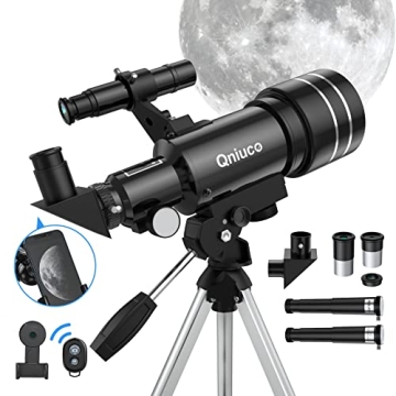 Telescope for Adults Beginners, 70mm Aperture Refractor Telescopes for Astronomy Beginners, Portable...