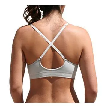 Blue 55 Women's Sexy Everyday Basic Deep V-Neck Padded Bralette (M/L, Cloud)