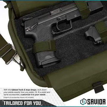 Savior Tactical Double Handgun Case Pistol Bag with Lockable Compartments