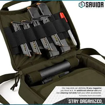Savior Tactical Double Handgun Case Pistol Bag with Lockable Compartments