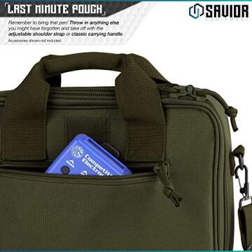 Savior Tactical Double Handgun Case Pistol Bag with Lockable Compartments
