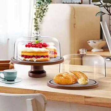 Jkwokback Cake Stand with Dome for Celebrations and Baking