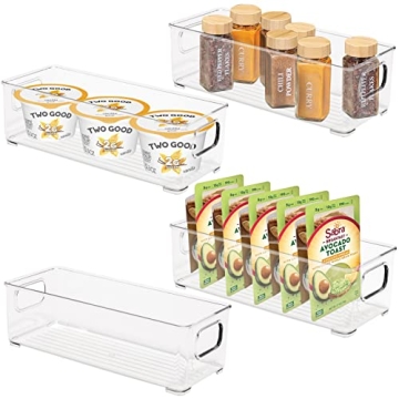 bHome & Co Clear Plastic Storage Bins - Pantry Organization and Storage Containers Small Stackable C...