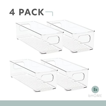 bHome & Co Clear Plastic Storage Bins for Organization