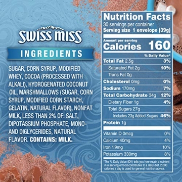 Swiss Miss Chocolate Cocoa Mix with Marshmallows - 30 Count