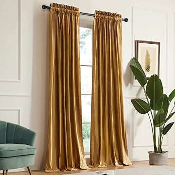 Luxurious PRIMROSE Gold Velvet Curtains for Home Decor