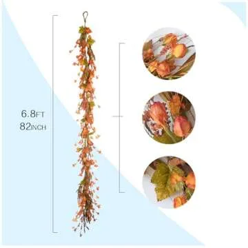 Fall Leaves Garland – 82" Autumn Decor for Indoors & Outdoors