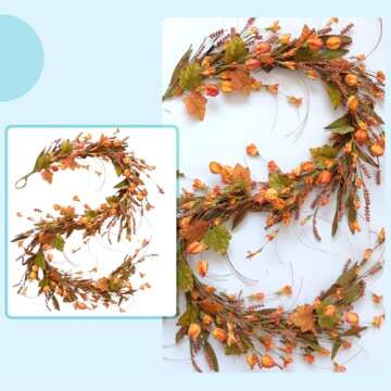 Fall Leaves Garland – 82" Autumn Decor for Indoors & Outdoors