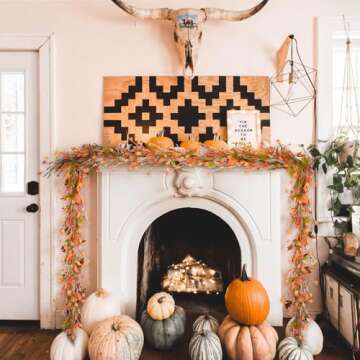 Fall Leaves Garland – 82" Autumn Decor for Indoors & Outdoors