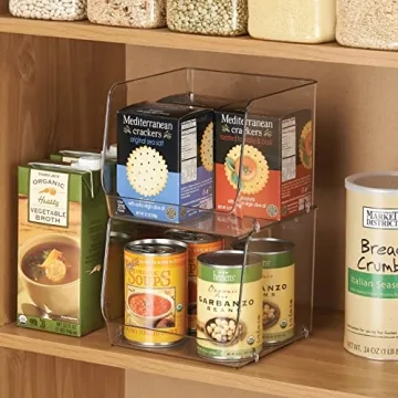 mDesign Stackable Plastic Organizer Bin for Kitchen Storage