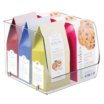mDesign Stackable Plastic Organizer Bin for Kitchen Storage