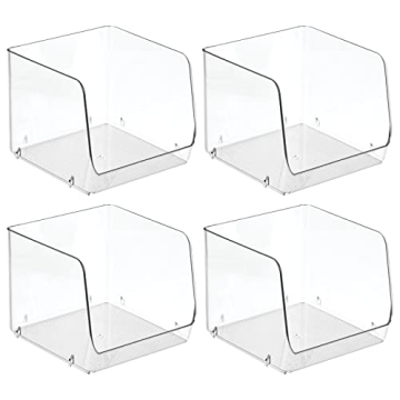 mDesign Stackable Plastic Organizer Bin for Kitchen Storage