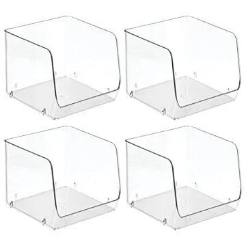 mDesign Stackable Plastic Organizer Bin for Kitchen Storage