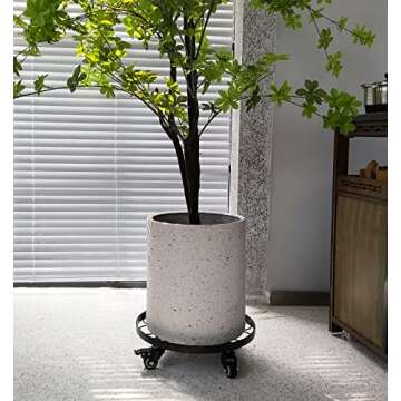 magarz Plant Stand 13" Heavy Duty Plant Pot Caddy Metal Plant Dolly with Wheels for Outdoor or Indoor