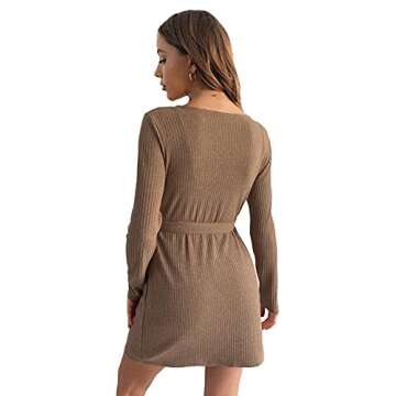 Verdusa Women's 3 Piece Cami Top & Shorts Lounge Sleepwear Pajama Set with Robe Mocha Brown M