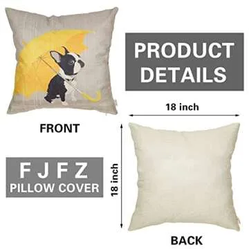 Fjfz Boston Terrier with Yellow Umbrella Dog Lover Decor Gift