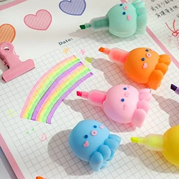 Colorful Octopus Highlighter Set for School & Office Supplies