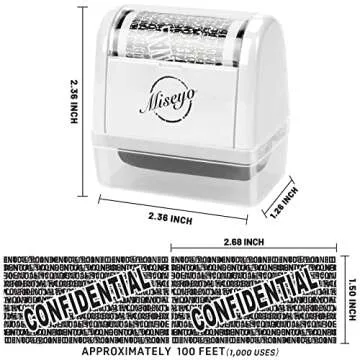 Miseyo Identity Theft Protection Roller Stamp Set - Wide Coverage with 6 Refill Inks