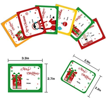 LOKIPA Christmas Gift Tag Stickers, 120 Pieces for Gifts