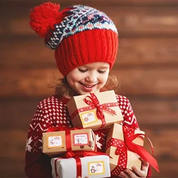 LOKIPA Christmas Gift Tag Stickers, 120 Pieces for Gifts