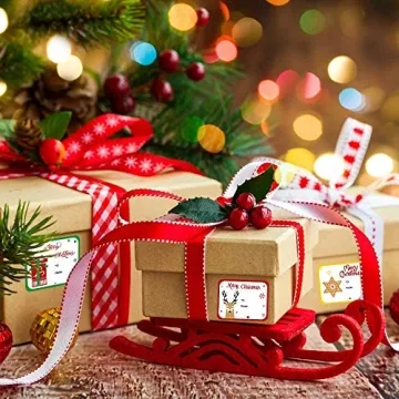 LOKIPA Christmas Gift Tag Stickers, 120 Pieces for Gifts