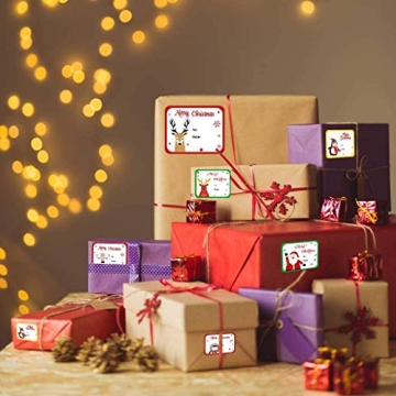 LOKIPA Christmas Gift Tag Stickers, 120 Pieces for Gifts