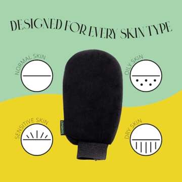 Skinerals Premium Exfoliating Mitt, Exfoliator Glove & Self Tanner Prep, Body Exfoliator Scrubber for Ultimate Smoothness