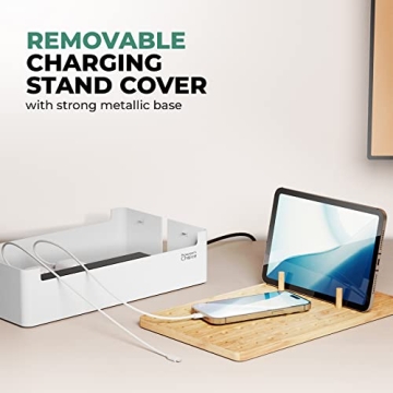 Bamboo Charging Station for Multiple Devices Organizer