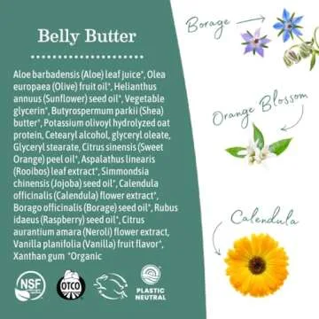 Earth Mama Belly Butter, Maternity Moisturizer for Dry Skin | Lotion for Pregnancy and Postpartum Recovery Self Care, Body Cream with Aloe, Fragrance Free, 8-Fluid Ounce