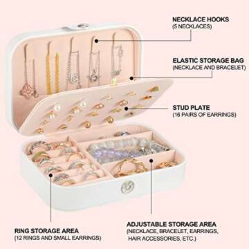 2 Pieces Bridal Shower Gift Bride Jewelry Box Honeymoon Travel Gifts Mrs Luggage Tags PU Leather Jewelry Case Bridal Luggage Tag Cute Mrs Wedding Luggage Tag for Shower Travel Gift