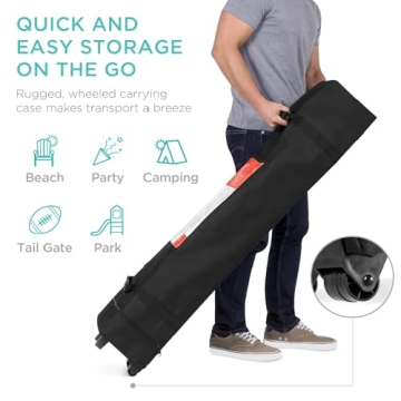 Best Choice Products 10x10ft 1-Person Setup Pop Up Canopy Tent Instant Portable Shelter w/ 1-Button Push, Case, 4 Weight Bags - Gray