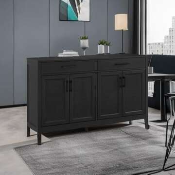 Crosley Furniture Milo Sideboard Buffet Cabinet - Modern Design, Versatile Storage