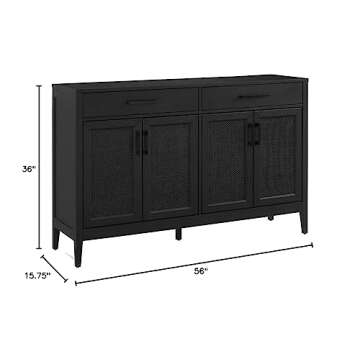 Crosley Milo Modern Sideboard Buffet Cabinet in Black